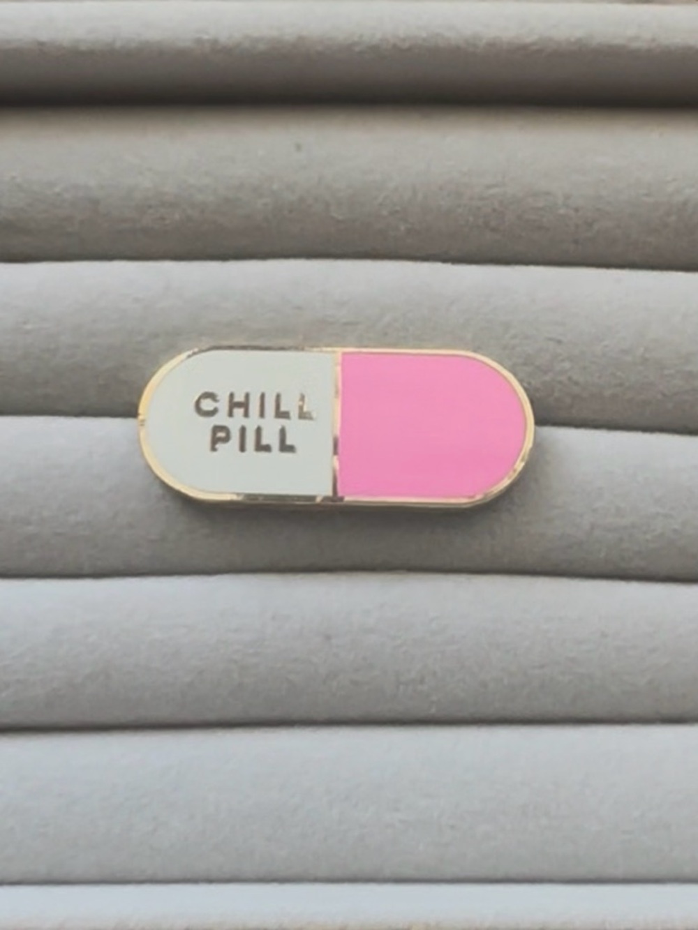 Pink & Gold CHILL PILL Medical Nursing Enamel Pin
